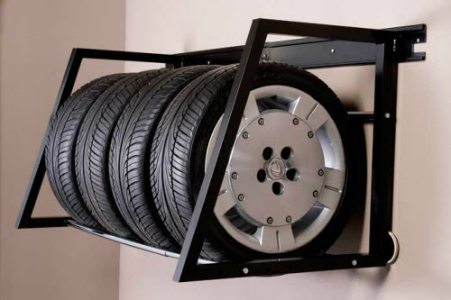 Tire Storage Racks Make Tire Storage Easy! Use tire storage racks to get your spare tires off the floor and stored on the wall